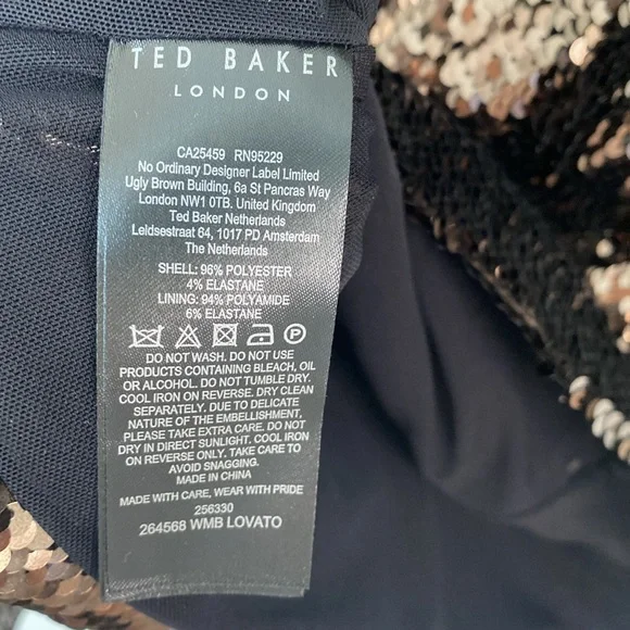 Ted Baker London Lovato Sequin Top Brown Size 10 US - Picture 8 of 12